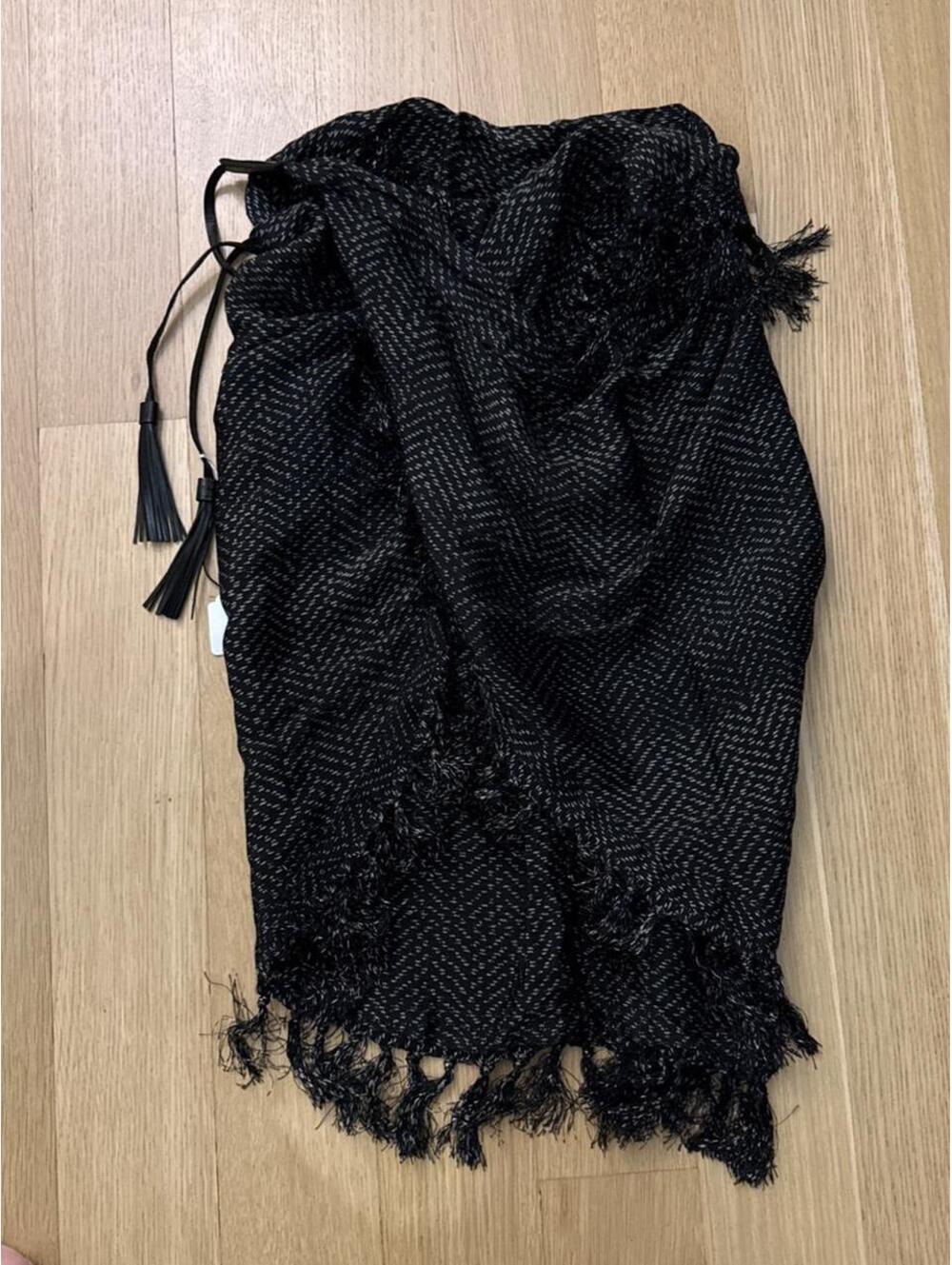 Women's Black Scarf-wrap
